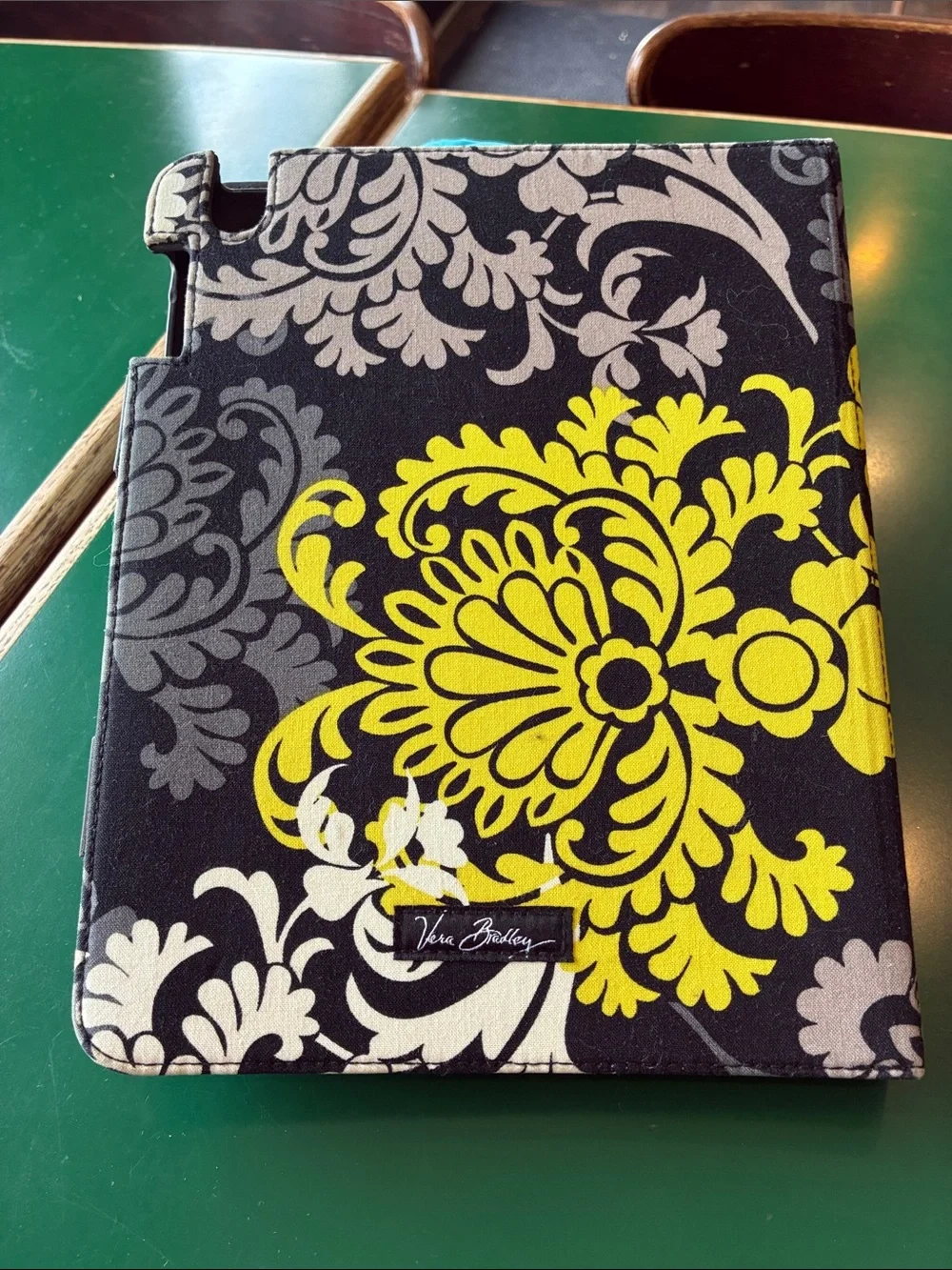 Vera Bradley Black, Gray & Yellow Floral Tablet Folio
